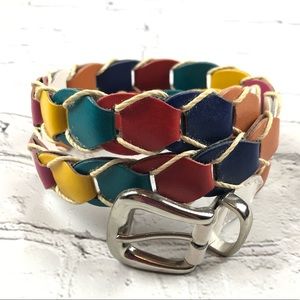 Multicolored Ladder Leather Belt
